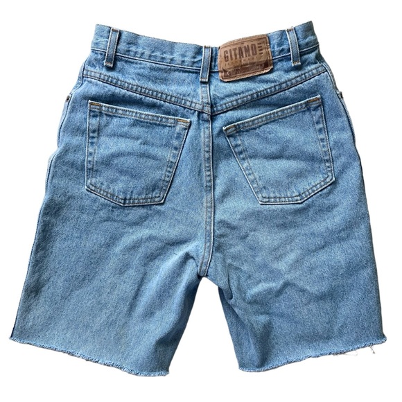 Vintage 90s Gitano Denim Cutoff Shorts High Rise Light Wash 8 petite 8p - Picture 2 of 8